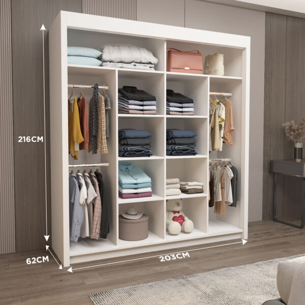 Milan Double Sliding Door Wardrobe - Image 24