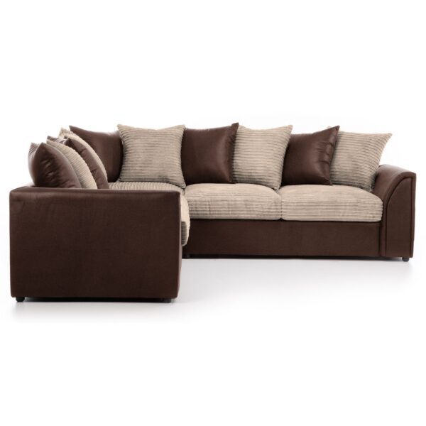 5 Seater Full Corner Sofas in PVC and JUMBO Cord Fabric - Image 4