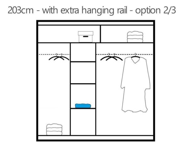 Marika Mirrored Sliding Door Wardrobe - Image 7