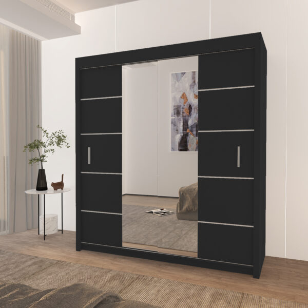 Oslo Mirror Bedroom Sliding Wardrobe - Image 7