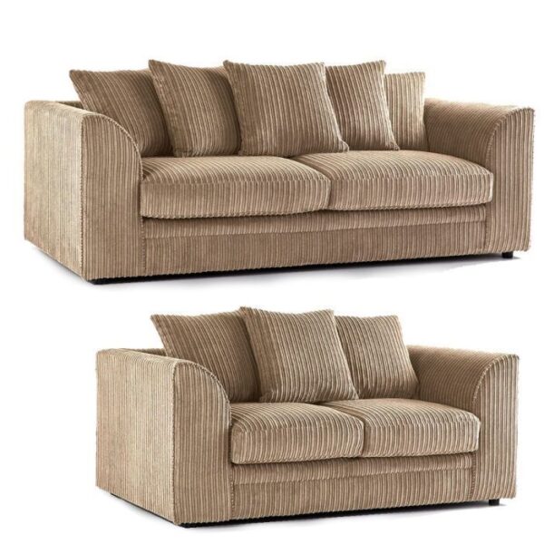 Zealous Jumbo Cord 3 Seater And 2 Seater In Camel