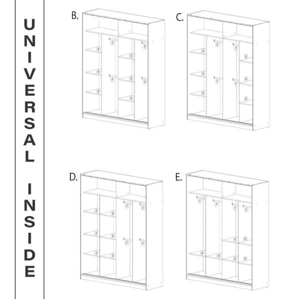 Chelsea Walnut 2 Door Mirrored Sliding Wardrobe - Image 27