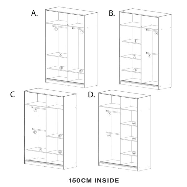 Chelsea Walnut 2 Door Mirrored Sliding Wardrobe - Image 29