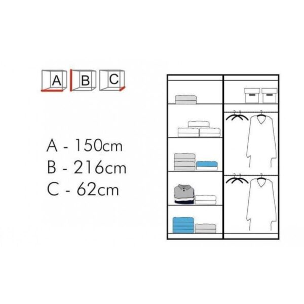 Chelsea Walnut 2 Door Mirrored Sliding Wardrobe - Image 30