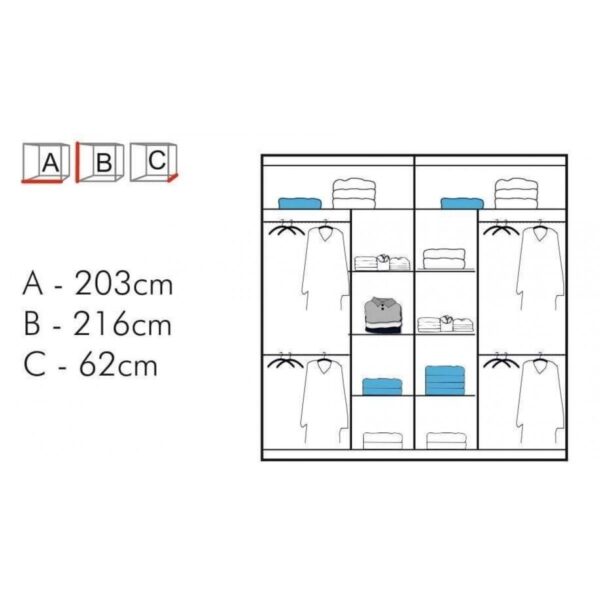 Chelsea Walnut 2 Door Mirrored Sliding Wardrobe - Image 31