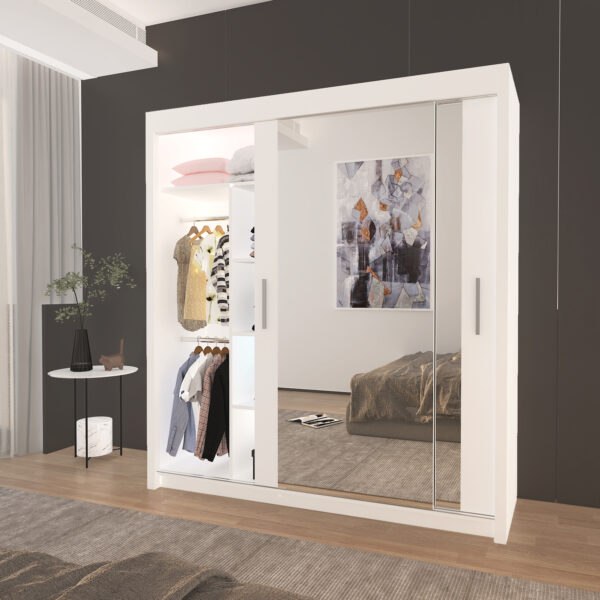 Milan Double Sliding Door Wardrobe - Image 9