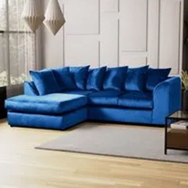 Dark Royal Blue Plush Velvet Dylan Sofa Mini - Image 2