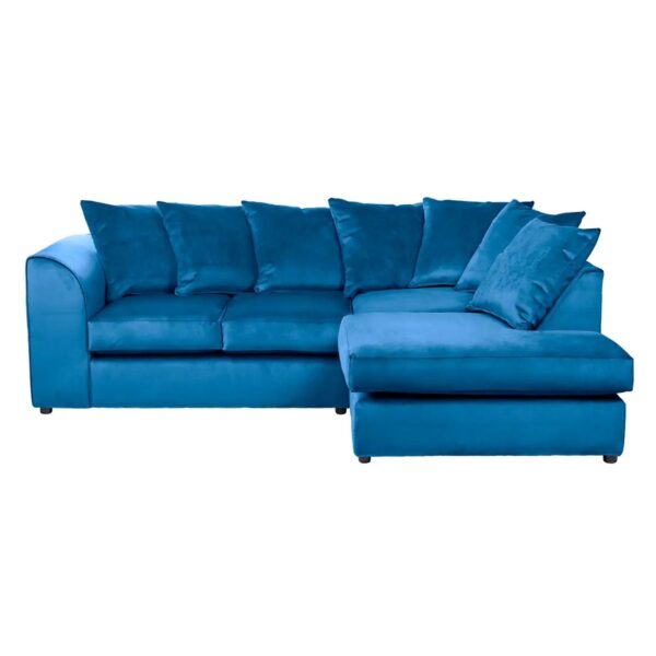 Dark Royal Blue Plush Velvet Dylan Sofa Mini - Image 4