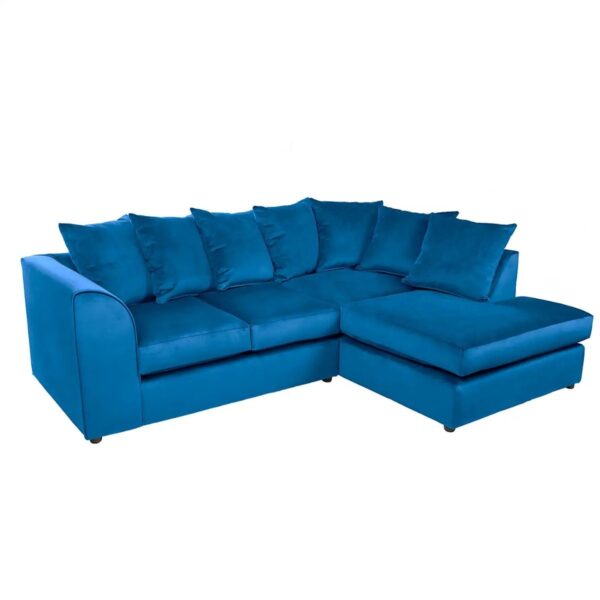 Dark Royal Blue Plush Velvet Dylan Sofa Mini - Image 5