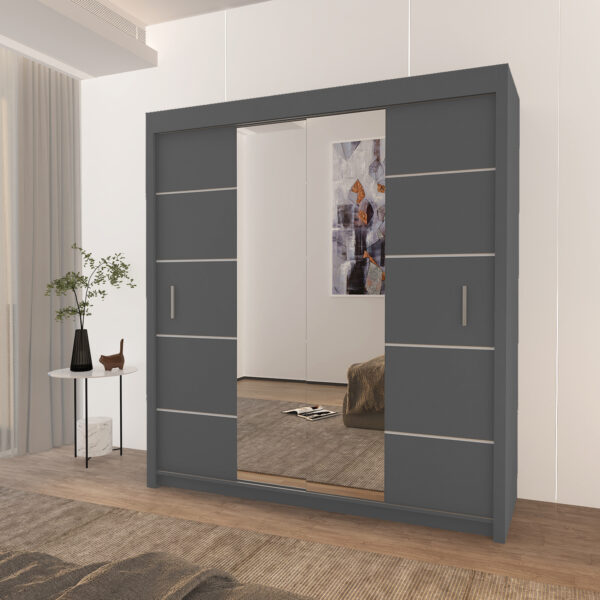 Oslo Mirror Bedroom Sliding Wardrobe - Image 5