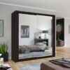 Chicago Mirror Sliding Door 150cm Wardrobe - Wenge