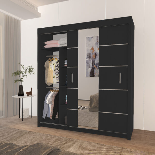 Oslo Mirror Bedroom Sliding Wardrobe - Image 8