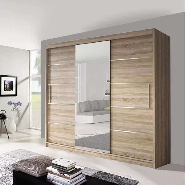 Lyon Mirrored Bedroom Sliding Door Wardrobe - Image 10