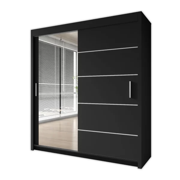 Lyon Mirrored Bedroom Sliding Door Wardrobe - Image 5