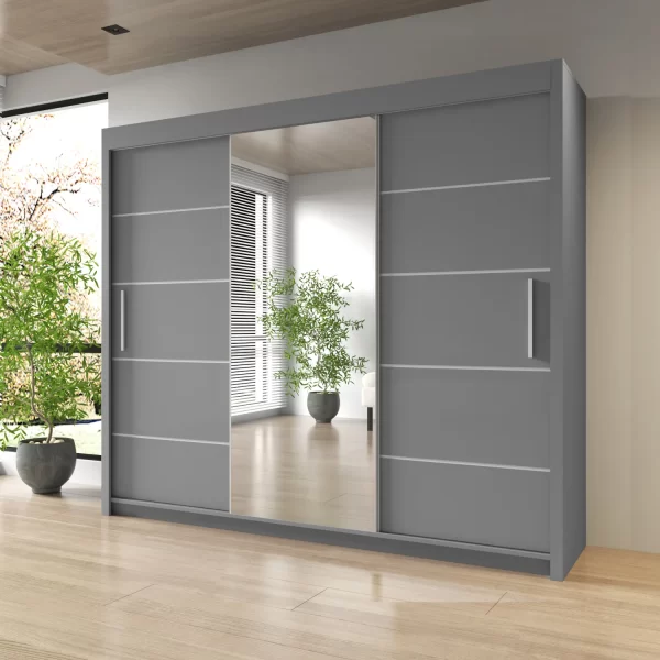 Lyon Mirrored Bedroom Sliding Door Wardrobe - Image 8