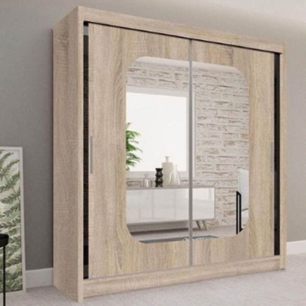 Marika 2-door mirrored sliding wardrobe - Image 3