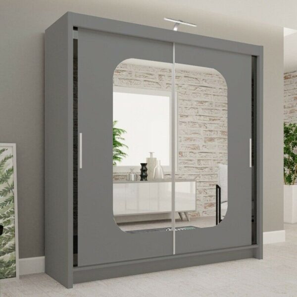 Marika 2-door mirrored sliding wardrobe - Image 4