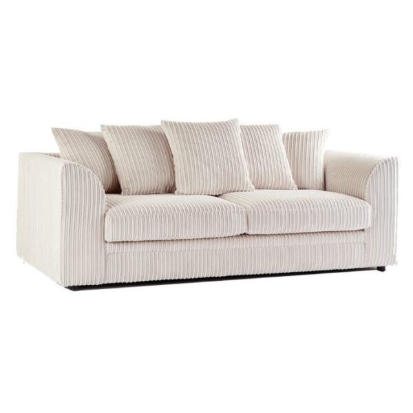 Zealous Jumbo Cord 3 Seater And 2 Seater In Cream - Image 3