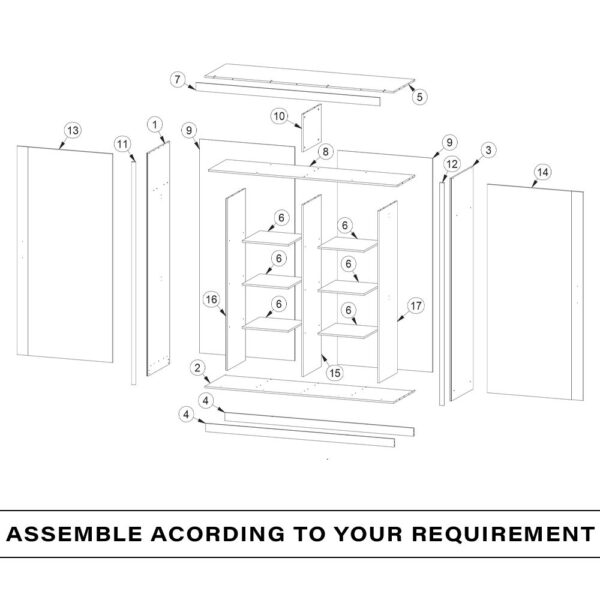 Round mirror sliding door wardrobe - Image 22