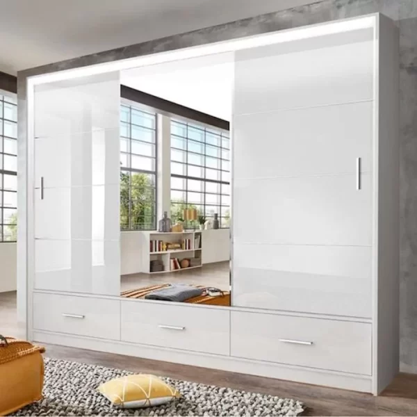 Florence High Gloss Wardrobe - Image 6