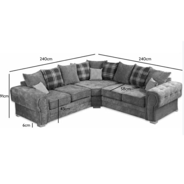 5 Seater Full Corner Verona Kinsington Fabric Sofas - Image 2