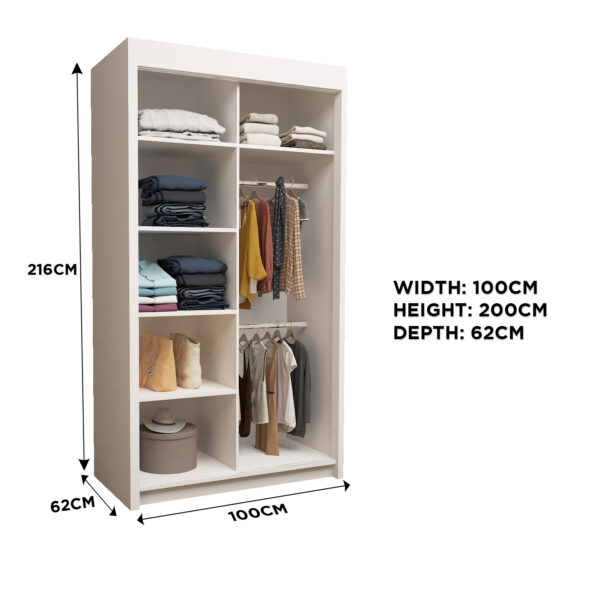 Milan Double Sliding Door Wardrobe - Image 35