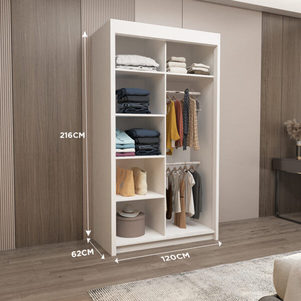 Milan Double Sliding Door Wardrobe - Image 27