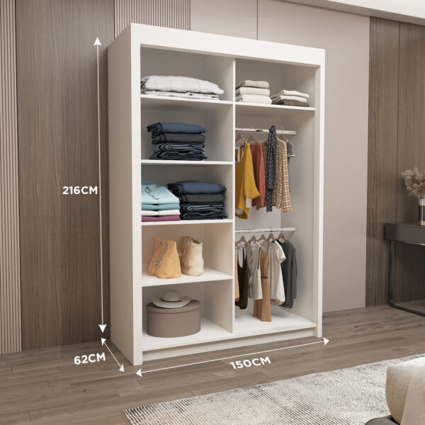 Milan Double Sliding Door Wardrobe - Image 28