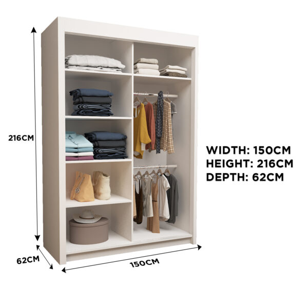 Milan Double Sliding Door Wardrobe - Image 31