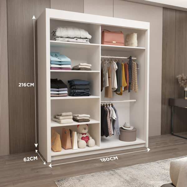 Milan Double Sliding Door Wardrobe - Image 29