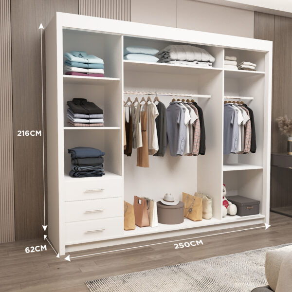 Milan Double Sliding Door Wardrobe - Image 30