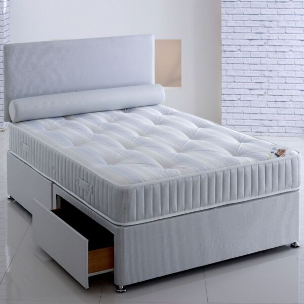 Super Memory Foam Divan Bed + 2 Drawers - Double size