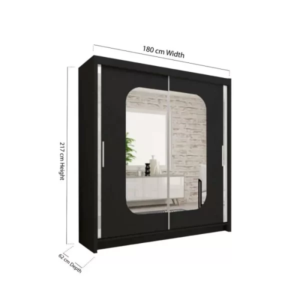 Marika 2-door mirrored sliding wardrobe - Image 8