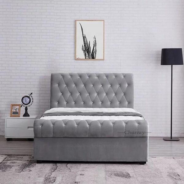 Chesterfield Luxury Bed Frame , Grey - Image 2